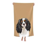 Serviettes Épagneul King Charles Drap De Bain Portable Serviette De Plage Premium Drap De Plage pour Camping Natation Piscine 80X130CM