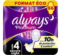 Serviettes Hygiéniques Ailettes,56 Serviettes,Secure Night