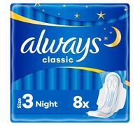 Serviettes hygiéniques Always Classic Night avec ailes 8 pièces.
