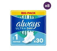 Serviettes Hygieniques Always Ultra Normal Plus - Always - 8x30 - Ailettes - Barrière Anti-Fuites - Flux Moyen