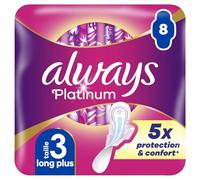 Serviettes Hygiéniques avec Ailettes Day & Night Taille 3 Platinum ALWAYS - le pack de 8 serviettes hygiéniques Lot De 4 - Par Lot