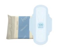 Serviettes Hygiéniques Biologiques Femme - 500 unités - Coton bio, Sans Parfum, Sans Chlore - Protection Hygiénique Flux Modéré - Hypoallergéniques et Biodégradables