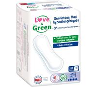 Serviettes Hygiéniques, Écologiques Et Hypoallergéniques - Certifiées Ecolabel Et Dermatest - ""Maxi Nuit"" X 12 : Sans Colorant, Parfum, Allergènes (Lot De 2x12)