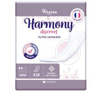 Serviettes Hygiéniques Incontinence Femme - Protection Urinaire Femme - Serviette Post Accouchement - Absorbante & Anti-Odeur - Fabriqué en France - 28 Serviettes 2 Gouttes - Harmony Discreet
