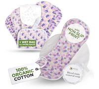Serviettes Hygiéniques Lavables Bio en Coton avec Imprimé Antidérapant pour Flux Abondant et Incontinence (L+XL, x6); Protection Menstruelle Réutilisable Lavable à Haute T°, Douce et Non-Irritante