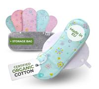 Serviettes Hygiéniques Lavables Bio en Coton pour Flux Léger (S+M, x6); FABRIQUÉES dans l'UE, Protection Menstruelle Réutilisable, Lavable à Haute Température, Douce & Non-Irritante pour Femmes & Ados