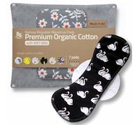 Serviettes hygiéniques lavables Natissy MULTI Citrons - lot de 7 - Coton biologique réutilisable - Flux modéré à abondant - Fabriquées dans l'UE