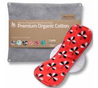 Serviettes hygiéniques lavables Natissy MULTI Fleurs - lot de 7 - Coton biologique réutilisable - Flux modéré à abondant - Fabriquées dans l'UE
