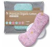 Serviettes hygiéniques lavables Natissy MULTI Pastel - lot de 7 - Coton biologique réutilisable - Flux modéré à abondant - Fabriquées dans l'UE