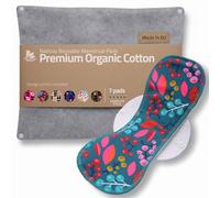 Serviettes hygiéniques lavables Natissy MULTI Raisins - lot de 7 - Coton biologique réutilisable - Flux modéré à abondant - Fabriquées dans l'UE