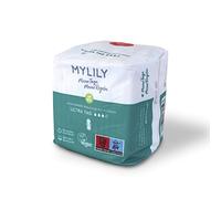 Serviettes hygiéniques MYLILY® | 100% coton biologique | 0% produits chimiques | protection de jour fiable | ultra-mince | 14 serviettes