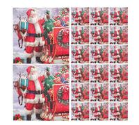 Serviettes Imprimées De Noël,Serviettes De Noël En Papier | Serviettes de noël en papier imprimées père noël, 20 pièces,Serviettes de table carrées décoratives à 2 épaisseurs pour invités, pour Noël