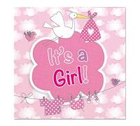 'Serviettes "It's a girl pour une baby shower