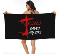Serviettes Jésus Christianisme Foi Serviette De Sauna Facile À Entretenir Drap De Bain Séchage Rapide Serviette De Plage pour Camping Voyage Sport 80X130CM