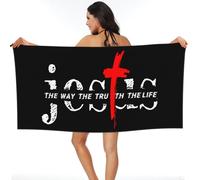 Serviettes Jésus Christianisme Foi Serviette De Sauna Facile À Entretenir Drap De Plage Séchage Rapide Serviette De Plage pour Voyage Natation Sport 80X130CM