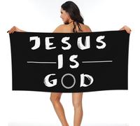 Serviettes Jésus Est Dieu Serviette De Sauna Légère Drap De Plage Facile À Entretenir Serviette De Plage pour Piscine Natation Voyage 80X130CM