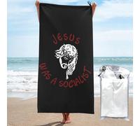 Serviettes Jésus Était-Il Socialiste ? Drap De Plage sans Sable Drap De Bain Légère Serviette De Plage pour Piscine Voyage Natation 70X140Cm