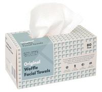Serviettes jetables biodégradables pour le visage pour peaux sensibles, serviettes nettoyantes pour le visage, soins de la peau et démaquillant, 80 lingettes sèches fabriquées par Scrummi