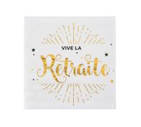 Santex Serviettes jetables Vive Retraite Blanc 20 unités