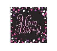 Serviettes jetables - Sparkling Celebration - Lot de 16 - Rose - 33 x 33 cm - 2 plis