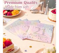 Serviettes Joyeux 40 ans Anniversaire, 20 Feuilles Serviette Papier Rainbow 30cmx30cm Serviette de Table Papier, Decoration Fête Anniversaire pour Femme Fille