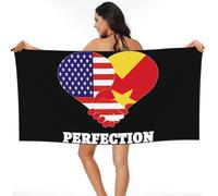 Serviettes L'Amitié Parfaite Entre L'Amérique Et Le Tigré Drap De Bain sans Sable Serviette De Plage Facile À Entretenir Drap De Plage pour Voyage Natation Camping 80X130CM