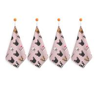 Serviettes légères et très absorbantes pour la Salle de Bain J'aime Les bouledogues français Mignons (2) Serviette à Main décorative de Ferme Serviette pour Le Visage