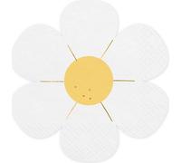 Serviettes papier 32x33cm marguerite 12 pcs blanc / jaune