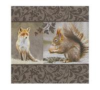 Serviettes papier Fox meets squirrel 33x33cm.20u.