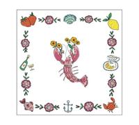 Serviettes Papier Recyclé Crustacé Heureux, 33x33 cm, Triple Épaisseur, Lot de 20 Dimension du paquet 16,5 x 16,5 cm