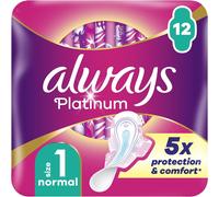 Serviettes Platinum Normal (Taille 1) Avec Ailettes X12, Voile Supérieur Protecteur Ultra-Doux, Parfum Léger[Z327]