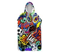 Serviettes Poncho Adulte Ado Enfant Garçon Surf Poncho À Capuchon Poncho De Bain Long Natation Gamer Gamepad Motif Serviettes De Plage Homme Femme Peignoir 130-178 Cm (Couleur,microfibre B)