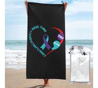 Serviettes Prévention du Suicide Et des Maladies Cardiaques Serviette De Plage Séchage Rapide Drap De Plage Légère Drap De Bain pour Natation Voyage Piscine 70X140Cm