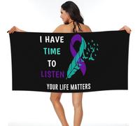 Serviettes Prévention du Suicide - J'Ai du Temps pour Vous Écouter. Votre Vie Compte. Drap De Bain Facile À Entretenir Serviette De Plage Séchage Rapide Drap De Plage pour Natation Sport Voyage 8
