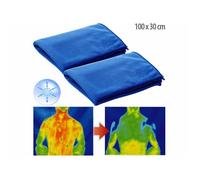 Serviettes rafraîchissantes - PEARL - Lot de 2 - Bleu - 100 x 30 cm - Lavable - Anti-UV