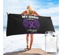Serviettes Sensibilisation À La Fin De La Violence Domestique Drap De Plage sans Sable Drap De Bain Portable Serviette De Sauna pour Camping Natation Piscine 70X140Cm