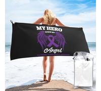 Serviettes Sensibilisation À L'Hypertension Pulmonaire par Wing Angel Serviette De Sauna Séchage Rapide Drap De Plage Légère Serviette De Plage pour Natation Piscine Voyage 70X140Cm
