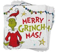 Serviettes traditionnelles Grinch Merry Grinchmas - 16 unités - Vert - Papier - Amscan