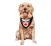 Serviettes Triangle pour Animaux 30X70Cm Crâne Canada Drapeau Canadien Chiens Bandana Foulards Unique Style Bandana Chien Chats pour Animal De Compagnie Petite, Moyenne Et Grande Taille