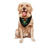 Serviettes Triangle pour Animaux 30X70Cm Crâne Vintage Guyane Drapeau Guyanais Chiens Bandana Foulards Polyester Bavoir Bandana Triangulaire Chiens pour Animal De Compagnie