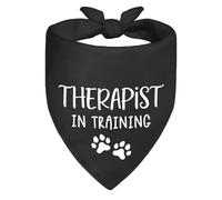 Serviettes Triangle pour Animaux 30X70Cm Thérapeute en Formation Noir Triangle Élégantes De Chien Unique Style Bandana Chien Chats pour Animal De Compagnie Petite, Moyenne Et Grande Taille