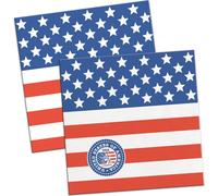 Serviettes USA 12,5x12,5cm bleu-rouge-blanc
