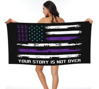 Serviettes Votre Histoire n'est Pas Terminée. Sensibilisation Au Suicide. Drapeau Américain. Serviette De Plage Portable Drap De Plage Légère Serviette De Sauna pour Piscine Camping 80X130CM