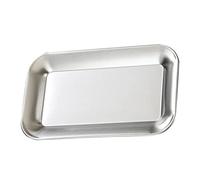 Serving Platter, Silver Square Serving Trays Stainless Steel Dish Tray Stackable Plates for Food, Fruit, Party Barbecue, Marinating, Grilling Accessories (S)
