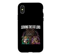 Serving The Cat Lord Funny Feline Royal Master Design Coque pour iPhone X/XS