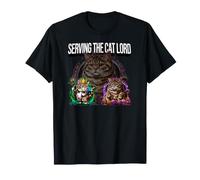 Serving The Cat Lord Funny Feline Royal Master Design T-Shirt