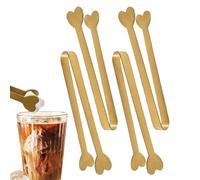 Serving Tongs Stainless Steel - 4.8x1.1x0.3in Non Stick Buffet Tong Set, Heart Shaped Food Grabber, Smooth Handle Kitchen Tool | Portable Creative Locking Utensil, Cooking Supply for Parties Events