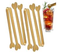 Serving Tongs Stainless Steel, 4X Non Stick Buffet Tongs, 4.8x1.18x0.39 inches Creative Heart Shaped Food Grabber, Smooth Locking Kitchen Tool for Candy Parties Coffee Bar
