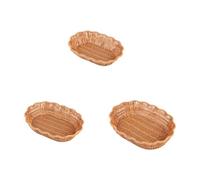 Serving Tray 3 Pack Synthetic Storage Baskets Woven Bread Baskets Decorative Bathroom Tray Great for Displaying Food Outdoors Or Oval