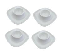 Serving Tray 4 Egg Storage Containers Practical and Portable Stackable Decorative Trays for Pantry Home and Kitchen Square White